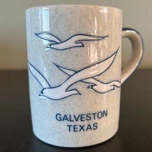 Vintage Otagiri Galveston, Texas Souvenir Mug with Embossed Seagulls